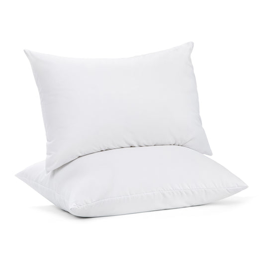 100 Percent Cotton Pillow Cover with 800g Poly Fill, Hypoallergenic, Antibacterial, and Cooling Technology 2 PK