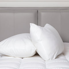 100 Percent Cotton Pillow Cover with 800g Poly Fill, Hypoallergenic, Antibacterial, and Cooling Technology 2 PK