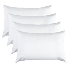 100 Percent Cotton Pillow Cover with 800g Poly Fill, Hypoallergenic, Antibacterial, and Cooling Technology 4 PK