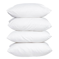100 Percent Cotton Pillow Cover with 800g Poly Fill, Hypoallergenic, Antibacterial, and Cooling Technology 4 PK