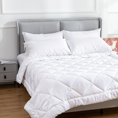 100 Percent Cotton Pillow Cover with 800g Poly Fill, Hypoallergenic, Antibacterial, and Cooling Technology 4 PK