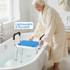 Adjustable Shower Chair Bath Seat Heavy Duty Bathtub Armrests Bench Bathroom