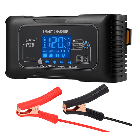 12/24V Automatic Car Battery Charger For Lithium Lifepo4 Lead-Acid AGM/Gel/SLA