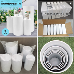 5pcs Metal Round Plinth Cylinder Pedestal Stand Wedding Decoration Cake Flower