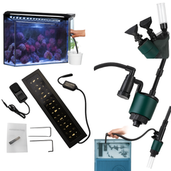 36W aquarium sand washer with plug adapter & 15W 66LED RGBW aluminum shell bracket light 40CM/28-key control
