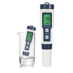 5-IN-1 Digital Water Quality Tester Waterproof pH TDS EC Temperature Meter Pool