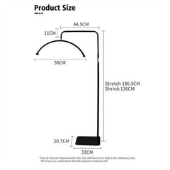 Half Moon Floor Fill Lamp for Salon Tattoo Eyelash Makeup Beauty LED Lash Light Black