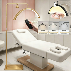 Half Moon Floor Fill Lamp for Salon Tattoo Eyelash Makeup Beauty LED Lash Light Gold