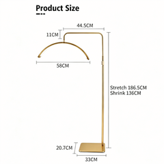 Half Moon Floor Fill Lamp for Salon Tattoo Eyelash Makeup Beauty LED Lash Light Gold