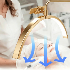 Half Moon Floor Fill Lamp for Salon Tattoo Eyelash Makeup Beauty LED Lash Light Gold