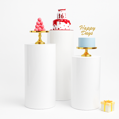 3pcs Metal Round Plinth Cylinder Pedestal Stand Wedding Decoration Cake Flower