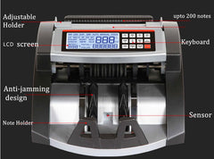 Australian Note Bill Money Cash Counter Machine with Value Count 4" LED Display