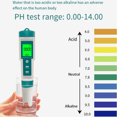 7 In 1 PH Meter TDS/EC/Salt/Temp Water Quality Monitor Tester Pen Pool Aquarium