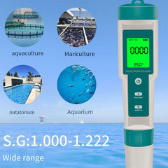 7 In 1 PH Meter TDS/EC/Salt/Temp Water Quality Monitor Tester Pen Pool Aquarium