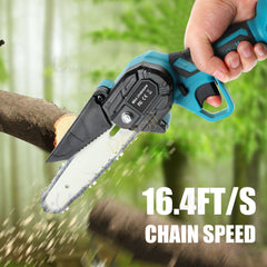 4"+ 6" Chainsaw Cordless Rechargeable Wood Cutter Saw Chain Saws Electric New