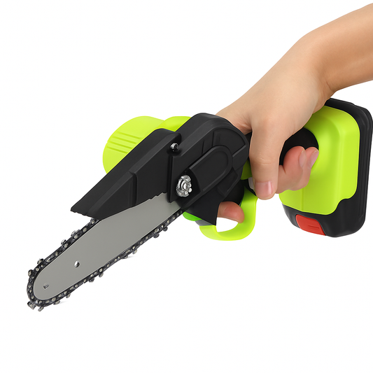 6" Mini Cordless Electric Chainsaw 2X Battery Powered Wood Cutter Rechargeable