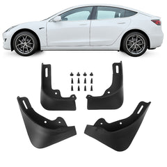 4Pcs Mud Flaps Splash Guards Fender For Tesla Model 3 Front Rear TPE Mudguard