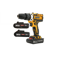 36VF BRUSHLESS HEAVY DUTY CORDLESS DRILL IMPACT DRIVER KIT HAMMER +2 BATTERY Box