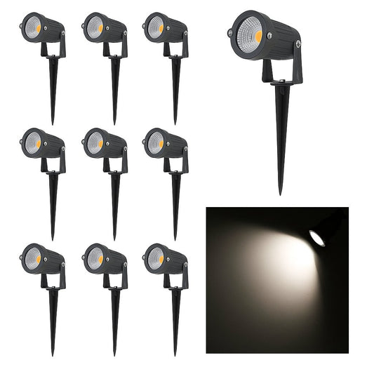 10PCS 12V LED Waterproof Outdoor Garden Spotlights Landscape Light Flood Lights Cool White