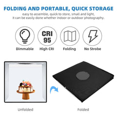 40CM Portable Photo Studio LED Light Tent Bar Cube Soft Box Room Photography