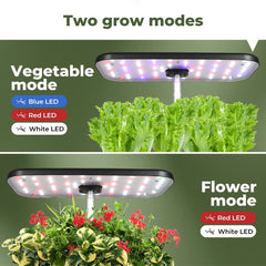 Hydroponics Plant Growing System 12 Pods Indoor Herb Garden Kit Led Light 4L Black