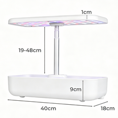 Hydroponics Plant Growing System 12 Pods Indoor Herb Garden Kit Led Light 4L WHITE