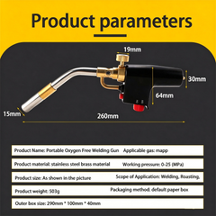 Propane Mapp Torch Head with Trigger Igniter 3 Nozzles TS8000 High Intensity AU
