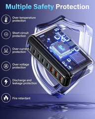 600W GaN³ 8 Ports Fast Charging Station USB&Type-C for iPhone, Laptops, MacBook