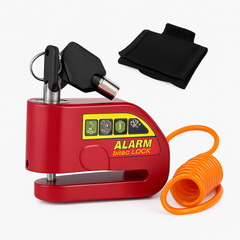 Motorcycle Alarm Disc Lock Motor Bike Brake Security Electric Rotor Bike Lock RED