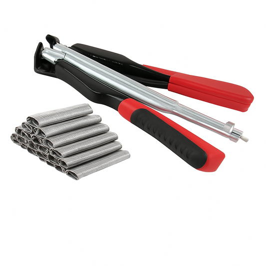 Hog Ring Gun C Clip Auto Feed Nailer Pliers+2500pcs Galvanised Steel Hogring Set