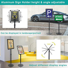 A3 Floor Poster Stand Foyer Pedestal Sign Holder Business Menu Display Stand