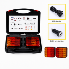 2X 7Pin LED Magnetic Wireless Trailer-TailLight Kit For Trailer Truck Automotive