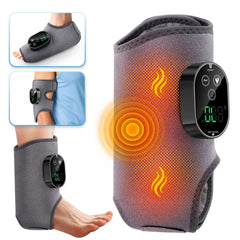 GRAY Cordless Ankle Heating Pad, Foot and Ankle Massager with Heat Foot Renew Triple