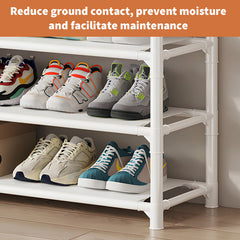 Shoe Rack Storage Cabinet Coat Hat Stand Metal Shelves 12 Pairs White 60CM