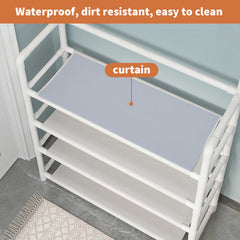 Shoe Rack Storage Cabinet Coat Hat Stand Metal Shelves 12 Pairs White 60CM
