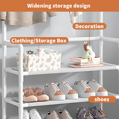 Shoe Rack Storage Cabinet Coat Hat Stand Metal Shelves 12 Pairs White 60CM