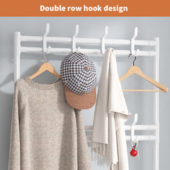 Shoe Rack Storage Cabinet Coat Hat Stand Metal Shelves 12 Pairs White 60CM