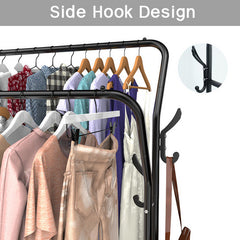 Black Heavy Duty Metal Double Clothes Rail Rack Garment Hanging Shoe Storage Shelf AU