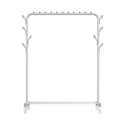 White Heavy Duty Clothes Rail Rack Hanging Garment Display Stand Shoe Storage Shelf