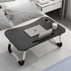 Black Laptop Stand Table Foldable Desk Computer Study Bed Adjustable Cup Slot Tray