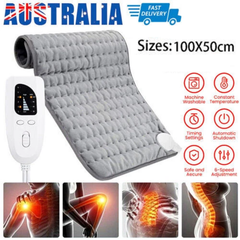Electric Heat Pad Adjustable Heating Mat Warmer Blanket Back Pain Relief 100x50cm
