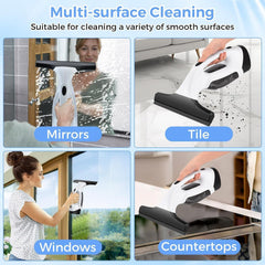 150ml Cordless Window Vacuum Cleaner Set for Windows Tiles Mirrors Shower Home