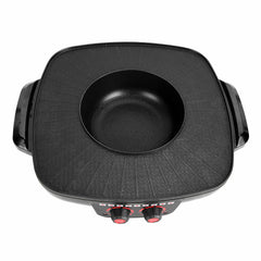 Electric 2 in 1 Hot Pot BBQ Oven Smokeless Barbecue Pan Grill Hotpot Machine