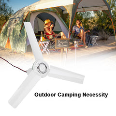 12V Ceiling Fan Portable Solar Power 3 Blade 0.7AMP Caravan Camping Outdoor
