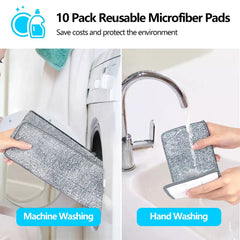Mop Bucket Wet Dry Rinse Wash 360 Rotating Squeeze Flat Floor Cleaner with Pads