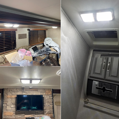 2pcs 12V RV Interior LED Ceiling Light Boat Camper Caravan Trailer Double Dome Light
