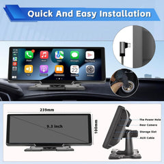 4K 10.26" Touch Dash Camera Cam Dual Car Recorder for CarPlay Android Auto