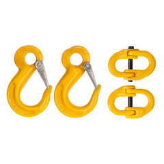 2X 8mm Hammerlock+ Eye Sling Hook Safety Chain Caravan Trailer connecting Extend