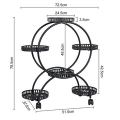 4 Layer 6 Pots Metal Plant Stand Flower Holder Rack Display Holder Shelf Garden