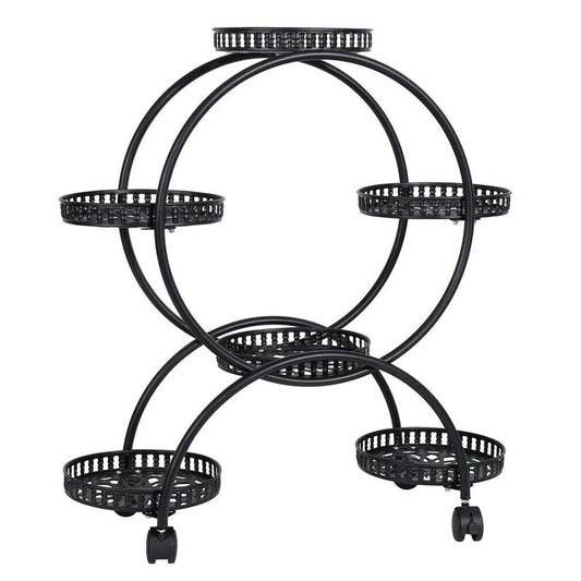 4 Layer 6 Pots Metal Plant Stand Flower Holder Rack Display Holder Shelf Garden